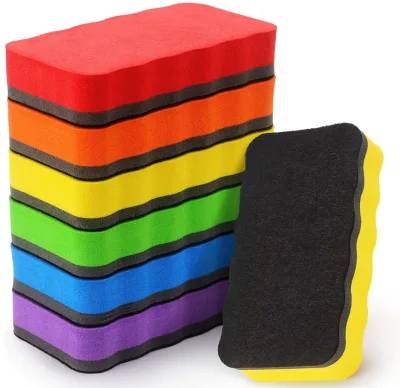 Non-magnetic EVA Felt Whiteboard Eraser, Custom Whiteboard Erasers with Customized Colors, Shapes and Printing Washable