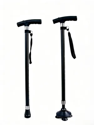 Factory Supply DG Brand Foldable Aluminum Alloy Walking Stick Strong Fibre Lightweight Wooden Handle Hiking Cane Adjustable