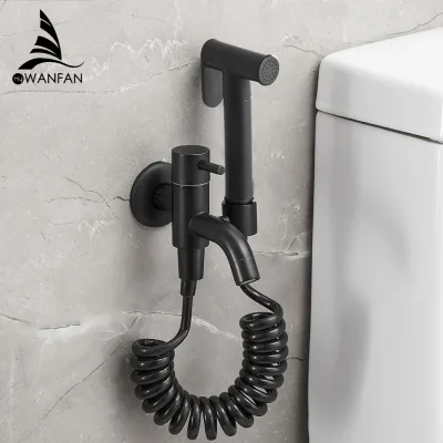 811105 Bathroom Hardware Toilet Bidet Angle Copper Bathroom Toilet Shower Blow-fed Spray Gun Nozzle Toilet Spray Gun Faucet