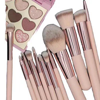 NUOYOU Hot Sale 12pcs Rechargeable Light Travel Size Makeup Brush Set New Design Portable Eco-Friendly Makeup Tools