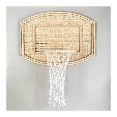 Natural Rattan Basketball Rim Handmade Wicker Small Hoop for Playing Basket Ball Children Indoor Sports