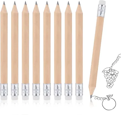 4 Inch Mini Golf Score Pencils, Half Pencils with Eraser Sharpened Wooden Pencils for Golf Scoring