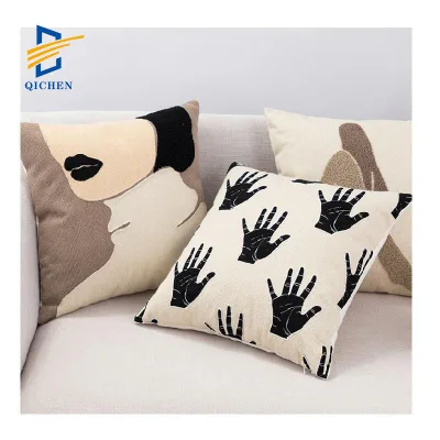 Innermor Newest Beauty Picasso Embroidery Pillow Case Cotton Canvas Floral Abstract Artist African Women Customized Cushion