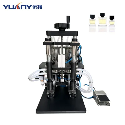 High Precision 2000 BPH Semi-Automatic 2-Head Pneumatic Piston Filling Machine for Perfume & Essential Oil Less 0.5% Accuracy