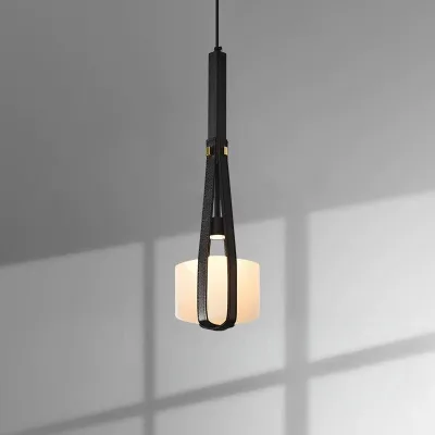 MEEROSEE Leather Travertine Small Pendant Lamp Stylish Modern and Simple Designer bar Lamp Guesthouse Corridor Lighting MD88136