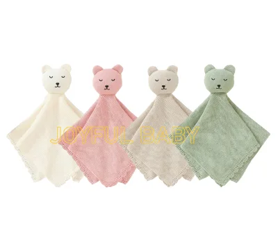 Hot Selling Newborns Boy Girl Soft Baby Bunny Bear Koala Snuggly Toy Animal Comforter Cotton Knit Lovey Security Blanket Warm