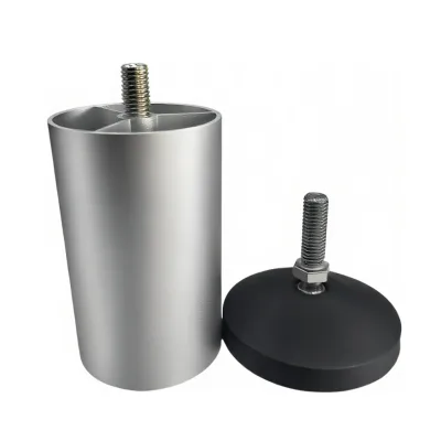 5 Inch Heavy Duty Threaded Aluminum Adjustable Leveling Feet Silver for Cabinet Table Workbench High Quality Hardware