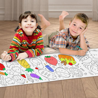White Rolling Sketch Drawing Graffiti Paperchildren Drawing Roll Paper Wall Coloring Paper Scroll Art Painting for Kids