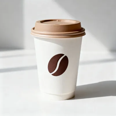 Customized Printed Eco-Friendly Food Grade Durable Double Wall Disposable Craft Paper Coffee Cup