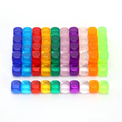 Manufacturer 16mm Transparent Color Acrylic Dice clear Custom Printing Engraving Teaching Blank Dice