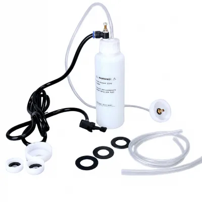 Universal Pressure Brake Clutch Bleeder Kit One Person Spare Tire Air Powered Fluid Bleeding Tool with Reservoir Adapters
