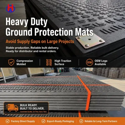Connectable Plastic Bog Mats for Vehicle Access Across Mud Sand and Uneven Ground