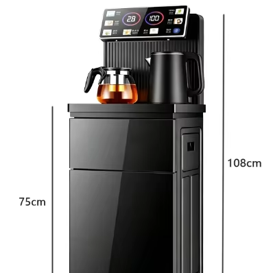 Smart Vertical Tea Bar Machine, Dual Screen Display Hot & Cold Water Dispenser, Auto Water Supply for Home Office