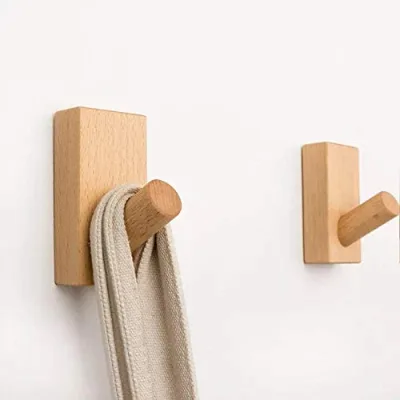 HOT Sale Wood Wall Hooks Hat Rack, Wooden Coat Hooks Wall Mounted, Decorative Hooks Single Organizer Hat Hanger Towel Rack