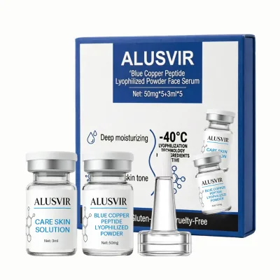 Private Label Skin Care Blue Copper Peptide Lyophilized Powder Face Serum for Face Whitening Hydrating Moisturizing Booster