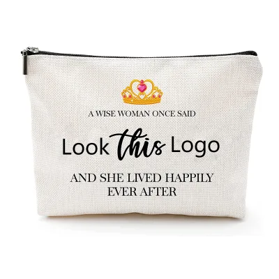 Wholesale Canvas Cosmetics Bag Black White Logo Canvas Custom Cosmetic Bag Colorful Design Cotton Cosmetic Pouch Bag with Logo