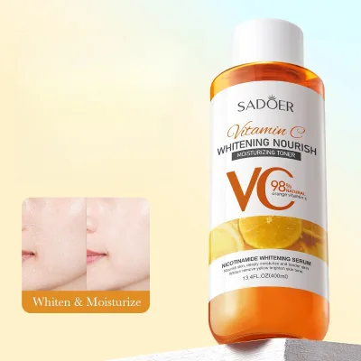 VC Toner Whitening Fading Dark Spots Dullness Moisturizing Shrink Pores Face Brighten Vitamin C Face Toner 400ml