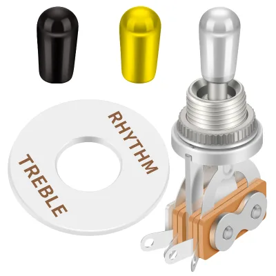 Electric on OFF on  3 Way Short Straight Pick up Selector Guitar Mini Toggle Switches With Tip Knob for Gibson Les Pual Guitar