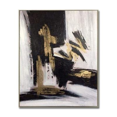 Modern Gold and Black Painting Palette Knife Artwork Gold Fine Art Oversized Painting Decor Infatuation Home Decoration Items