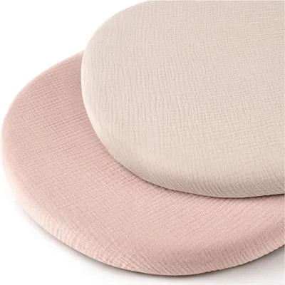 Wholesale Custom Soft Organic Cotton Muslin Baby Bassinet Sheets Breathable Double Gauze Fitted Crib Sheets for Infant Bedding