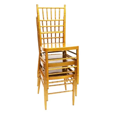 Wholesale Party Rental Equipment Chairs Golden Metal for Wedding Hall Wedding Chair Stackable Outdoor Chairs Wedding Event