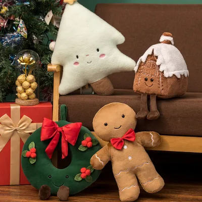 Christmas Holiday Decoration Pillow Christmas Tree Doll Living Room Sofa Cushion Bed Pillow Red Pillow Cover