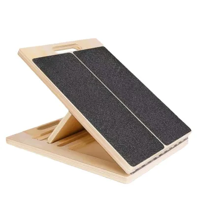 Adjustable Portable Stretching Wooden Slant Board Custom Pilates Physical Therapy Slant Board