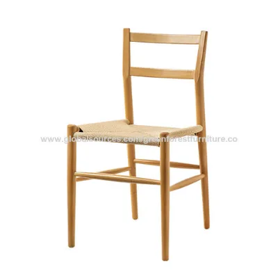 Nordic rope chair, modern and simple, leisure solid wood beech wood chair, home designer backrest chair, dining chair