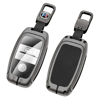 Hot Transparent TPU Front Part Cowhide Leather Back Car Key Cover for Car Key