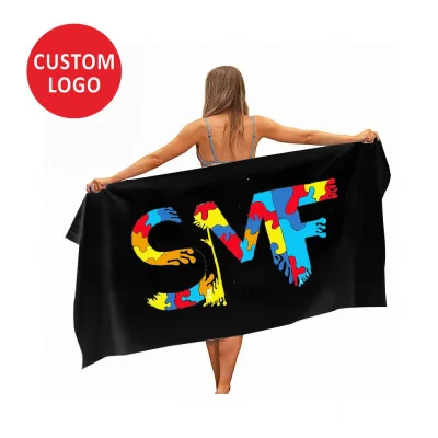 Fast Shipping Summer Large Christmas Holiday Theme Promotion Gym Towel Logo Custom for Beach Use