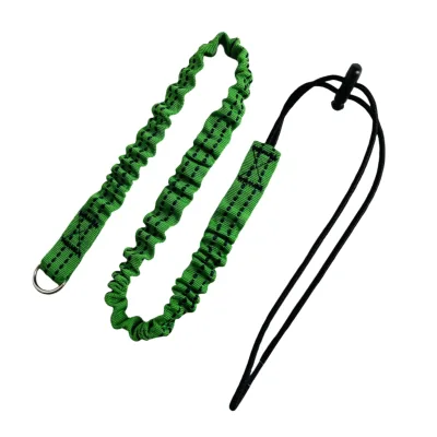 Factory Tool Leash Coil Twill Elastic Nylon Lanyard Retractable Bungee Cord Tool Safety with Aluminum Carabiner Clip