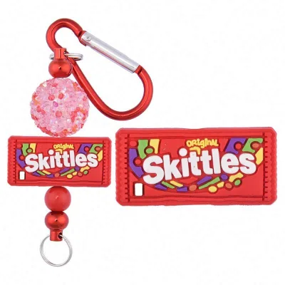 2025 Wholesale Skittles Pumpkin Food Focal Beads for Pens Pvc Diy Love Focal Beads for Keychain Decoration