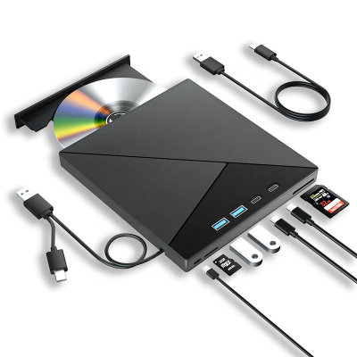 graveur blu-ray 7-in-1 UHD External Optical Drive BD DVD CD -/+RW Player with USB 3.0 SD TF Card Slots External Blu-ray Drive for Laptop PC
