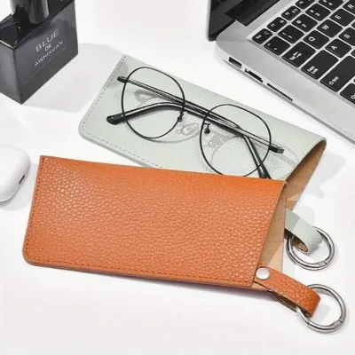 PU Leather Glasses Case Anti-Pressure Portable Fashion Glasses Storage Bag Simple Glasses Hanging Bag