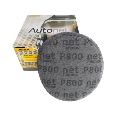 Mirka 6\" 150mm Round Flocking Self-Adhesive Dry Grinding Sand Paper Card 50 Piece Mesh Abrasive Disk Set