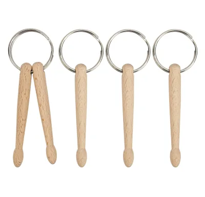 Mini Wood Drumstick Keychain, Percussion Key Ring, Chain Keyrings for Backpack, Belt, Handbag, Crossbody Bag Decoration