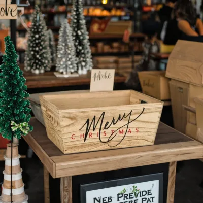Wholesale Custom Logo Wooden Gift Box with Lid - Luxury Christmas Hamper Basket for Corporate Gifts & Wedding Favors