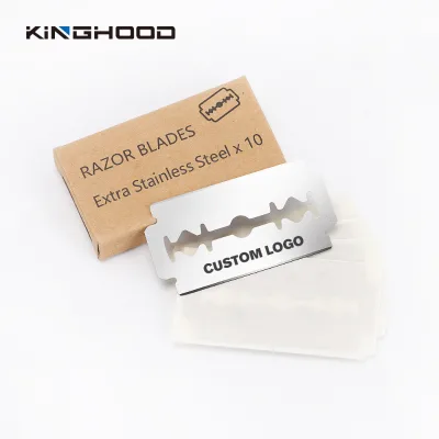 Custom Bulk OEM White Label Double Edge Razor Blades 10 Pack Platinum Coated Stainless Steel Safety Razors Blade