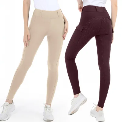 Factory High Stretchy Horse Riding Breeches Women Quick Dry Equestrian Pants Full Grip Silicone Horse Riding Leggings Durable