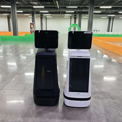 Robin R002# High-Tech Advertising Display Intelligent Robot Chat GPT LDS Slam Navigation 12-24 Hours Runtime Food Delivery