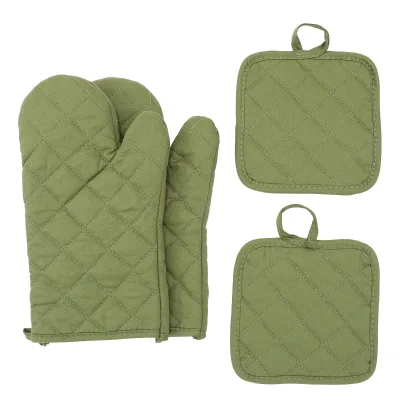 Cross-border Insulated 100% Cotton Modern Minimalist Four-piece Set High-temperature Resistant Solid Color Microwave Oven Baking