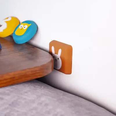 Cute Cartoon Silicone Self Adhesive Door Stopper, Wall Protector Rubber Self Adhesive Cartoon Noise Mitigation