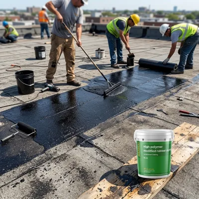 W-26 High-Elastic Bitumen Liquid Rubber Agent CE Certified Waterproof Coating for Exterior Wall Reservoir Pond Concrete