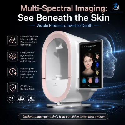 Profession 3D Analyse 4K Pixels AI Skin Analysis Scanner for Comprehensive Acne Analysis and Skin Rejuvenation CE/FCC/UKCA