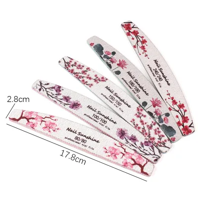 Best Nail File Half-moon Printed Nail File Gray and White Double-sided Polished Strip zebra Nail File