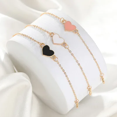 Fashion women bracelet ,Creative Peach Heart Alloy Chain & Link Bracelet Jewelry bracelet for Women Anniversary Gift