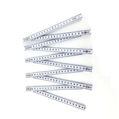1m 10 Folds Plastic White Color FoldingRuler for Promotional