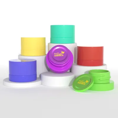 Round Sided Child Proof 3ml 5ml 7ml Glass Jar Concentrate Jar Storage Bottle for Packaging With Black Lid