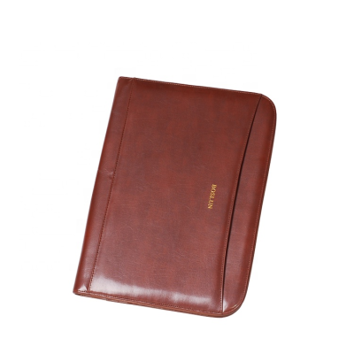 Multifunction Leather Document Organizer Executive Portfolio Zippered Portfolio File Folder