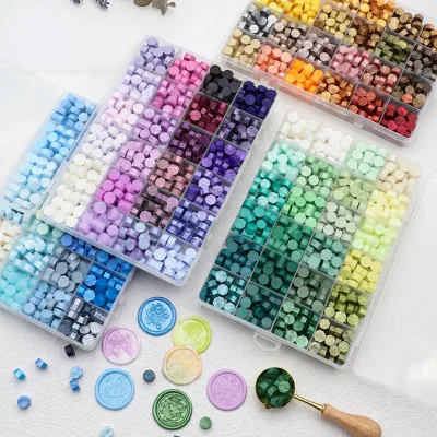 Compartment Box Sealing Wax Beads Same Color Mixed Wax Bead Set DIY Handcraft Journal Invitation Sealing Wax Material Kit
